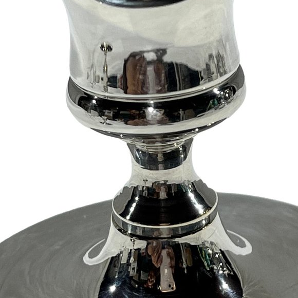 Vintage Silver Plate Candlesticks, Round Base - Set of 2 - Picture 4 of 8